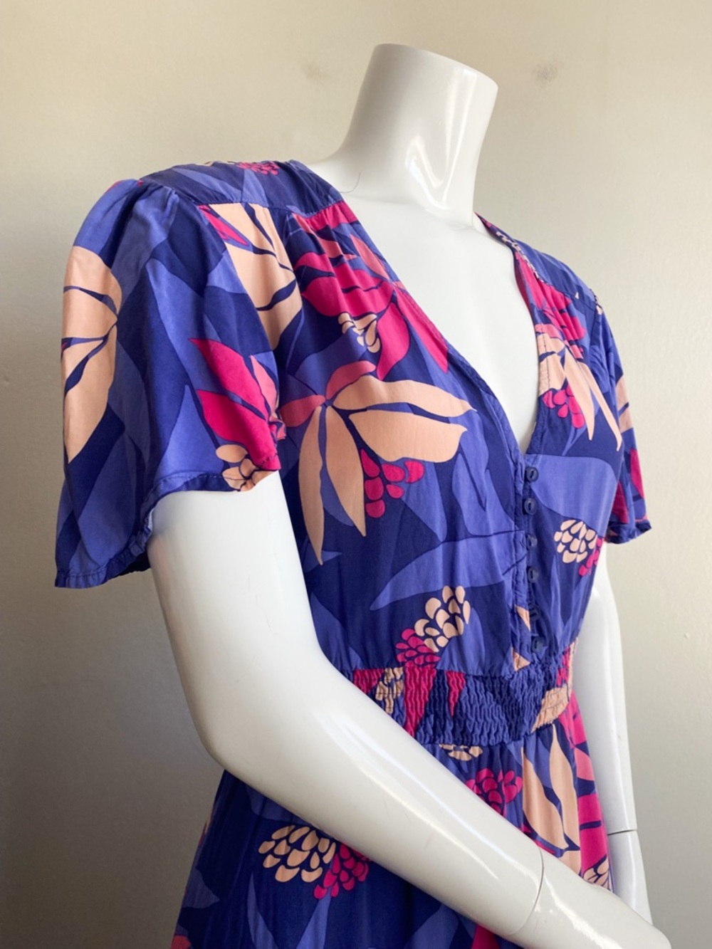 Abel the Label High Low Floral Midi Dress Fairy Ruffle Cottage Whimsical Boho S - Picture 5 of 9